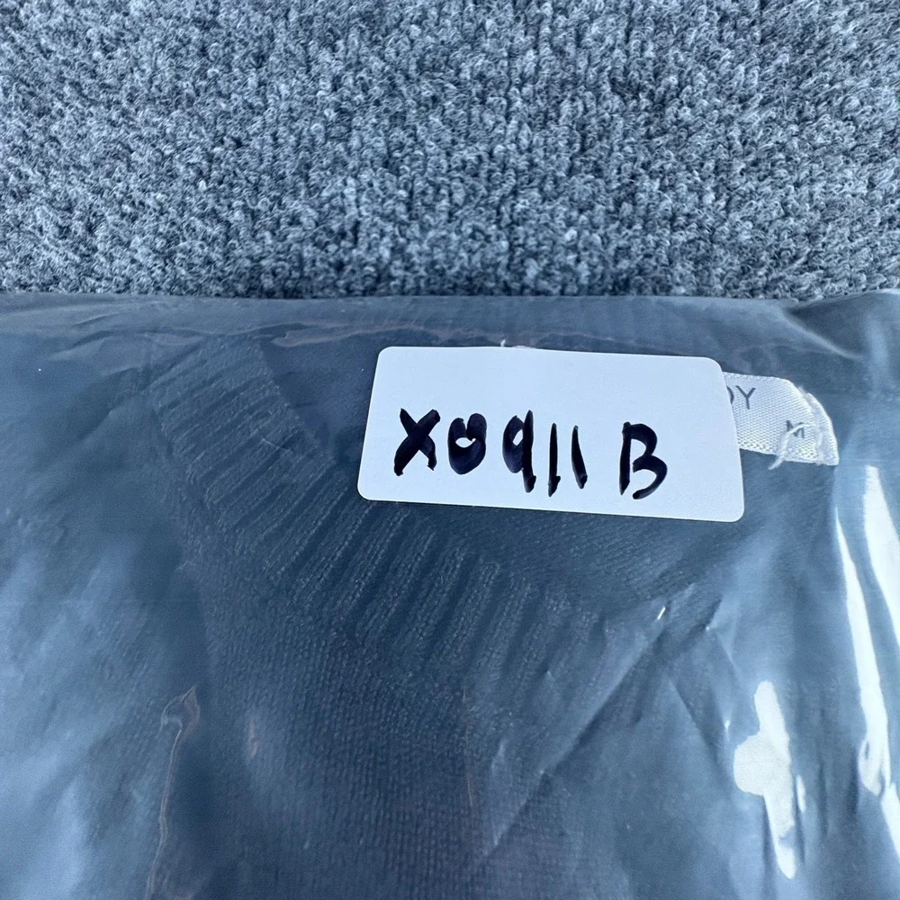 Coofandy‎ Sweater Mens Medium Black Long Sleeve Ribbed Knit Crew Neck Pullover